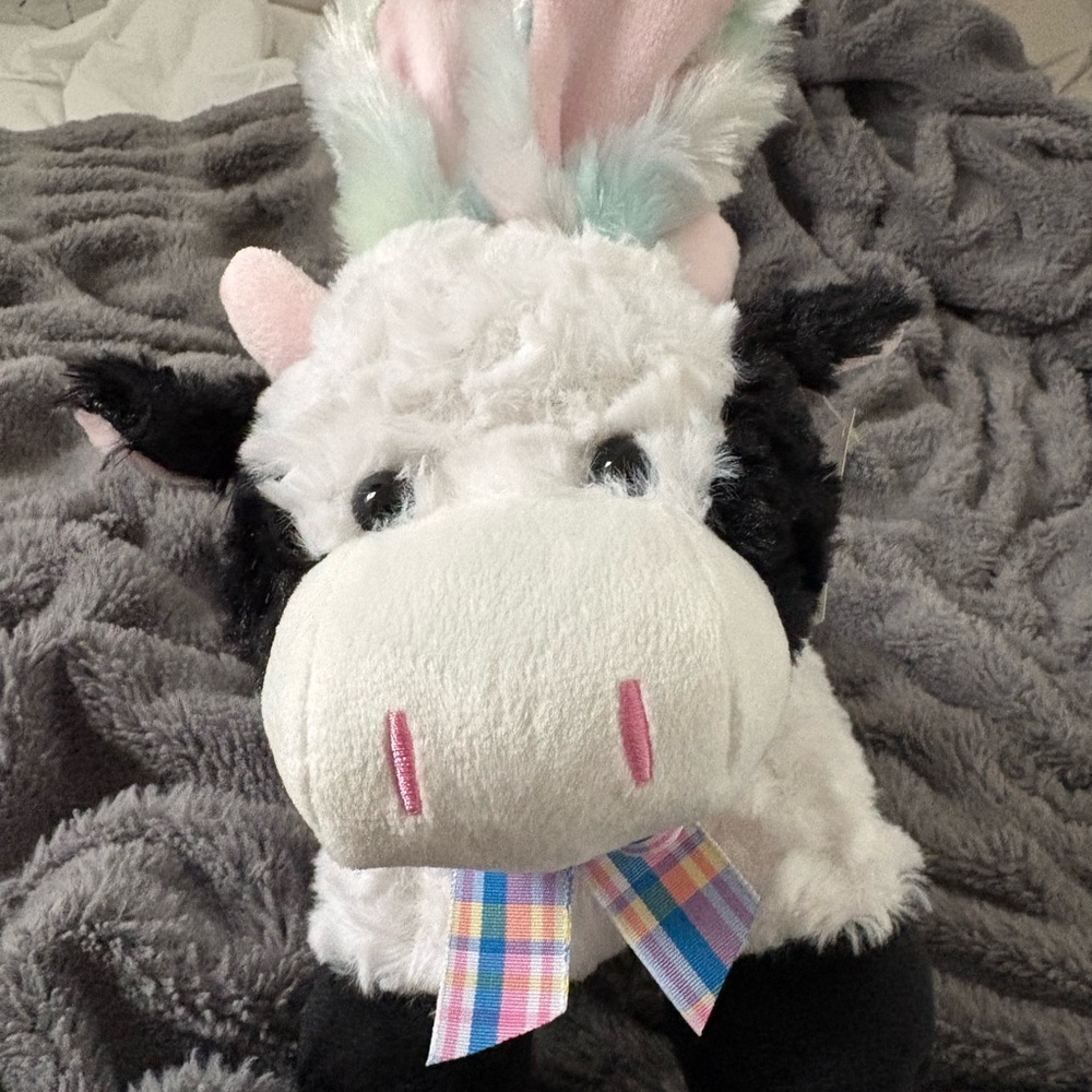 Target Plush Unicorn Cow - White, Black, and Pink
